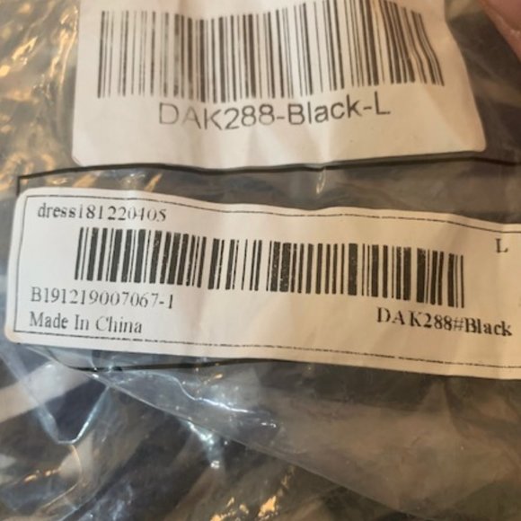 Joy Funear Black Spaghetti Strap Deep V-Neck Cocktail Mini Dress L NIB - Picture 4 of 6